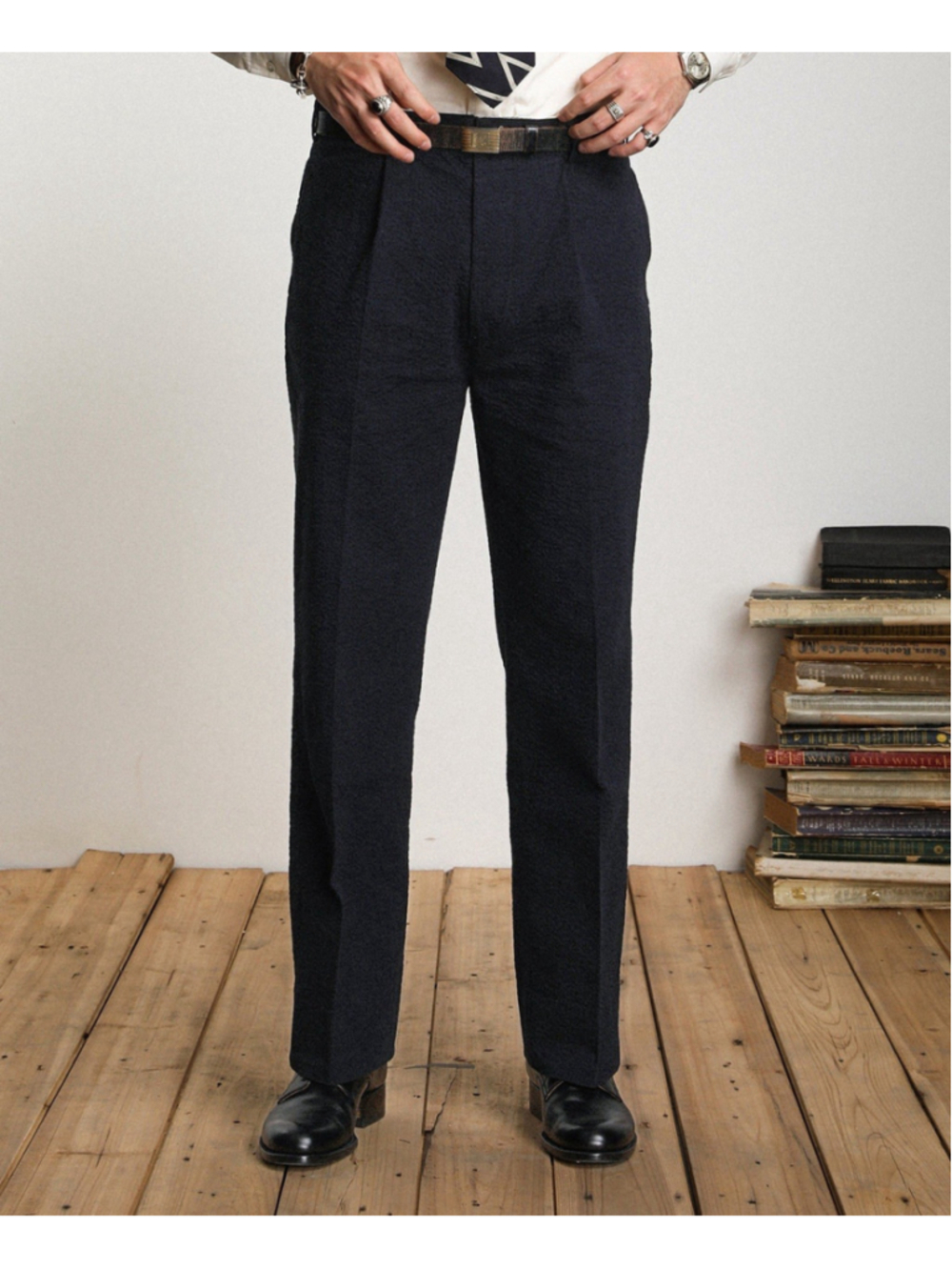 Lot 1103 1950s Seersucker Smart Suit Trousers Militora 30x29🇺🇸SHIPPING